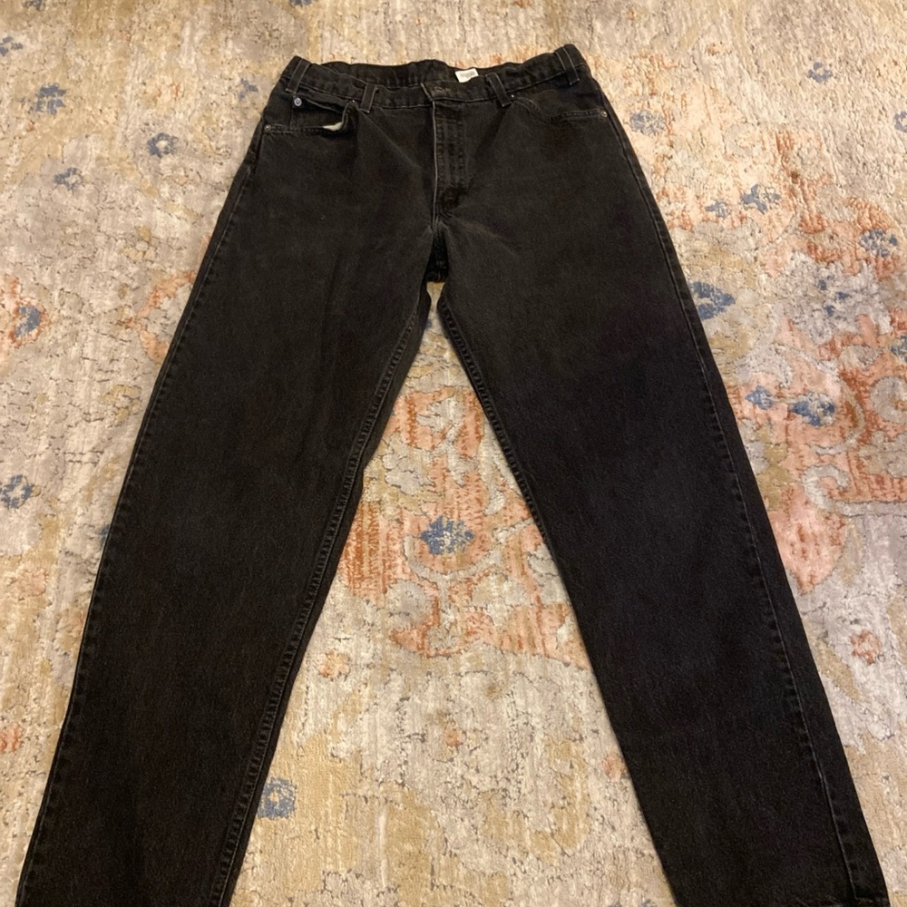 90s Levis Orange Tab 550 Jeans Mens 34x32 (36x32 Tag) Black Relaxed Tapered USA